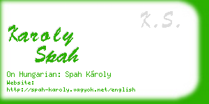 karoly spah business card